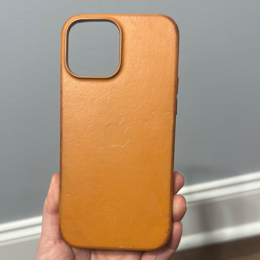 Apple Leather iPhone 13 pro max Case magsafe- Tan